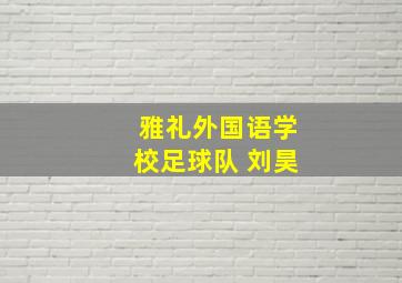 雅礼外国语学校足球队 刘昊